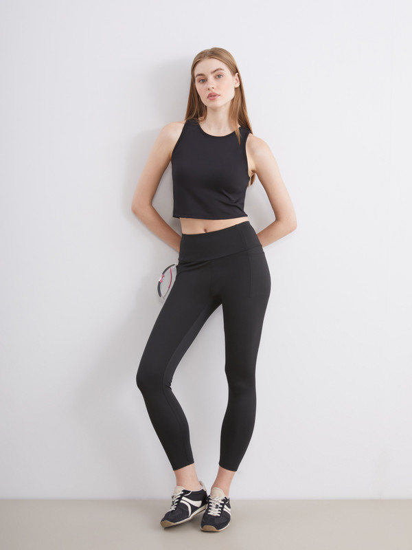 KOOR SPORT Әйелдерге арналған эластик белді қалталы спорттық леггинстер
