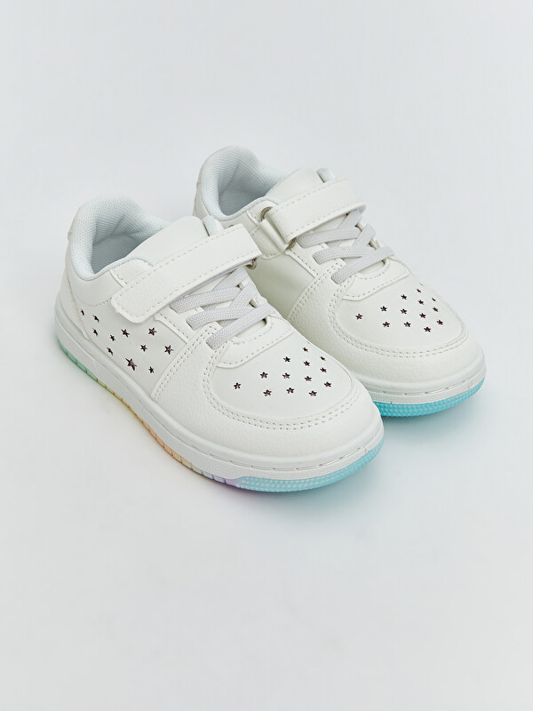 LCW STEPS Star Patterned Lace-up and Hook-and-Loop Baby Girls' Sneakers