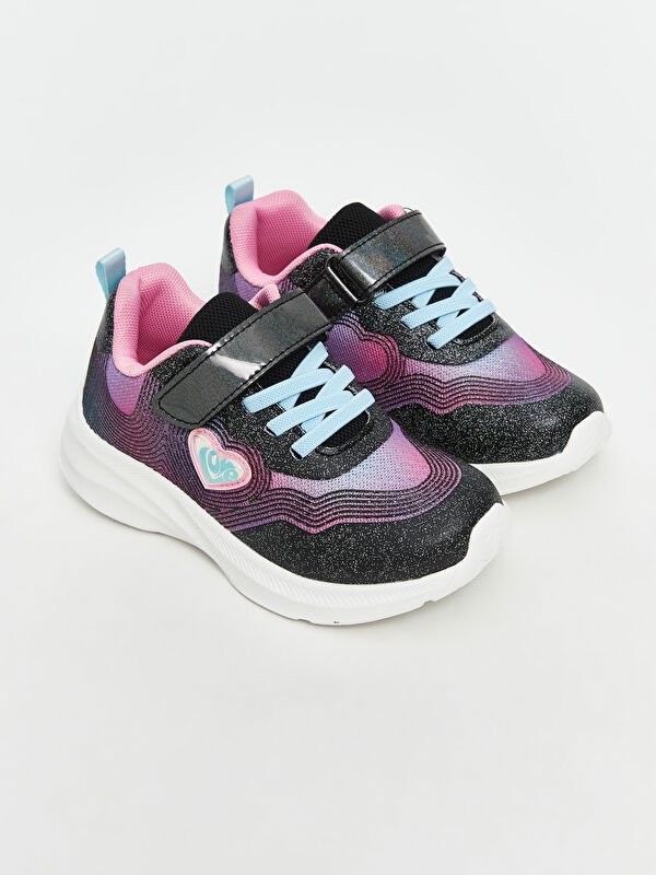 LCW STEPS Printed Lace and Velcro Closure Baby Girl Sneakers
