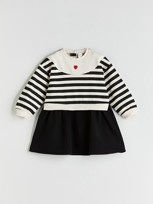 LCW Kids Crew Neck Striped Girls' Dress