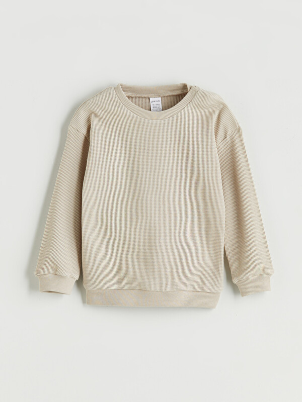 LCW baby Bisiklet Yaka Basic Erkek Bebek Sweatshirt