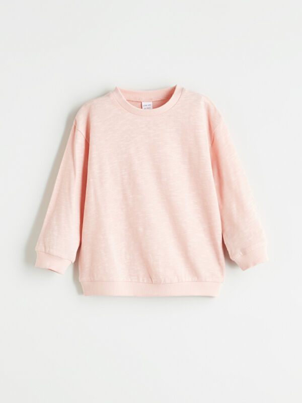 LCW baby Bisiklet Yaka Basic Kız Bebek Sweatshirt