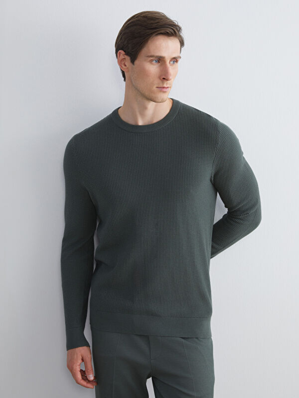 LCW Vision Crew Neck Long Sleeve Men's Tricot Sweater