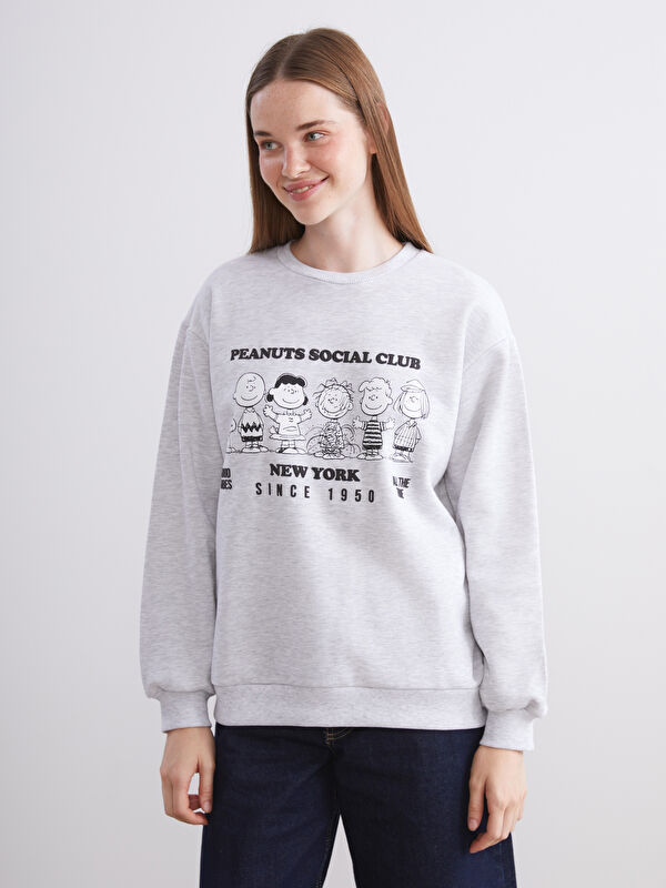 XSIDE Snoopy Bedrucktes Oversize Damen Dickes Sweatshirt