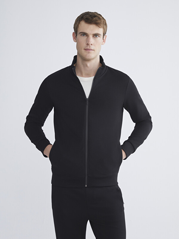 SOUTHBLUE Dik Yaka Erkek Fermuarlı Sweatshirt