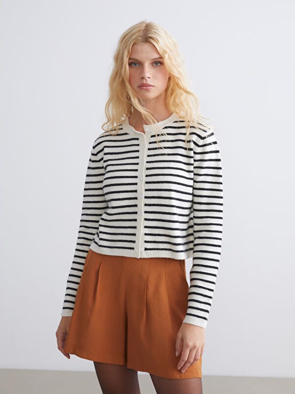 XSIDE Rundhalsausschnitt Damen Strickjacke
