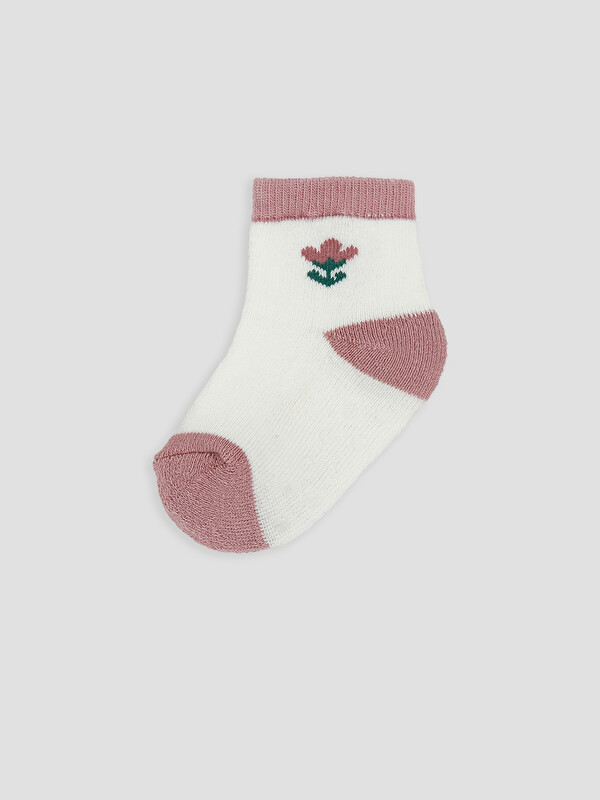 LCW Kids Çiçekli Kız Bebek Soket Çorap