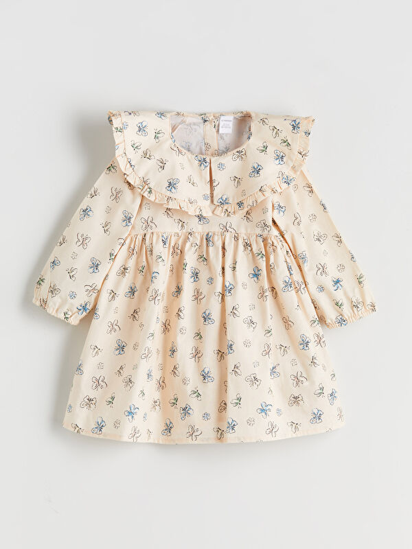 LCW Kids Butterfly Patterned Frilled Girls' Dress