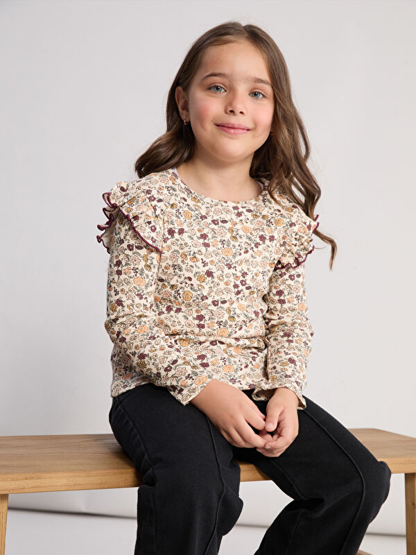 LCW Kids Long Sleeve Floral Girls' T-Shirt
