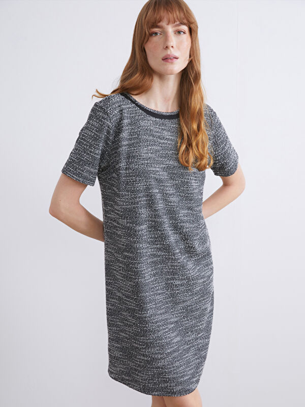 LCW Comfort Robe Mini À Motifs Col Rond