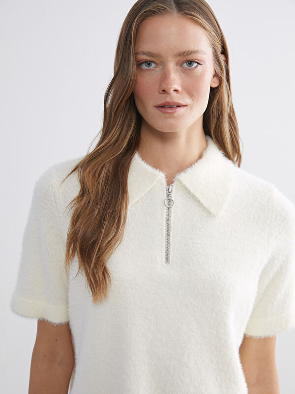 LCW Comfort Polo Neck Women's Plush Knit Sweater