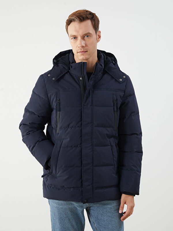 LCWAIKIKI Classic Standard Fit Hooded Men's Puffer Coat