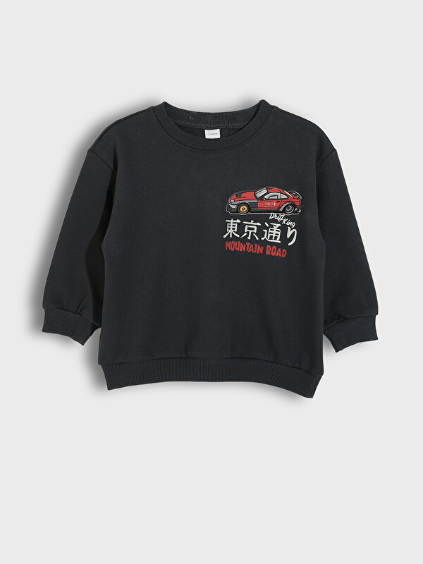 LCW Kids Car Printed Boys' Sweatshirt