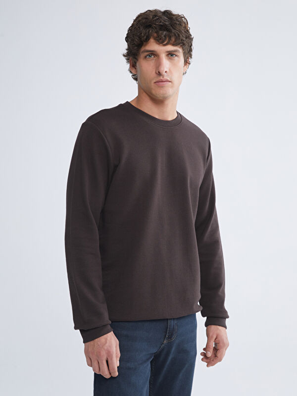 LCWAIKIKI Classic Bisiklet Yaka Erkek Sweatshirt