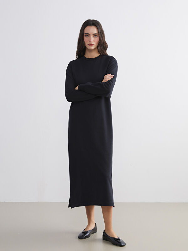 LCW Modest Crew Neck Sweat Dress