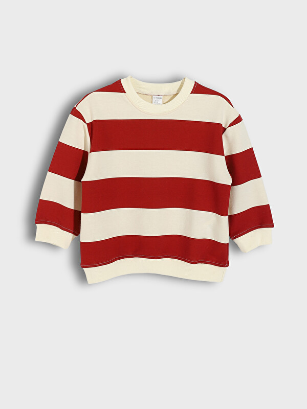 LCW Kids Sweat-shirt Rayé à Col Rond pour Garçons