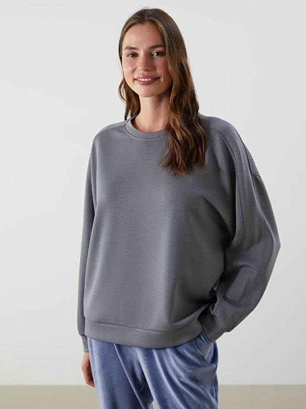 LCW DREAM Rundhalsausschnitt Oversize Pyjama-Oberteil für Damen