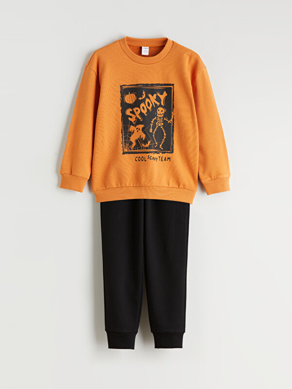 LCW Kids Baskılı Erkek Çocuk Sweatshirt ve Eşofman Altı