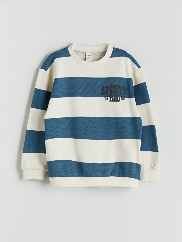 LCW Kids Bisiklet Yaka Baskılı Erkek Çocuk Sweatshirt