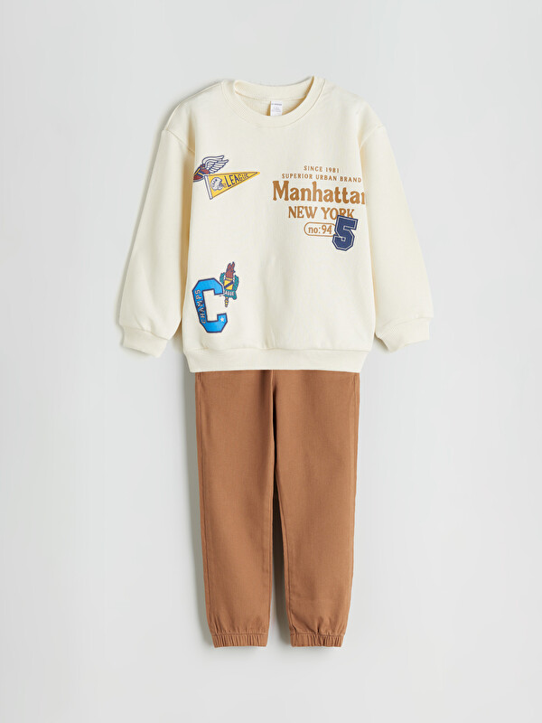 LCW Kids Bisiklet Yaka Erkek Çocuk Sweatshirt ve Eşofman Alt