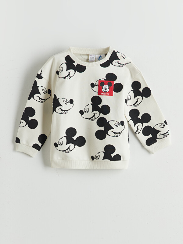 LCW baby Mickey Mouse Baskılı Erkek Bebek Sweatshirt