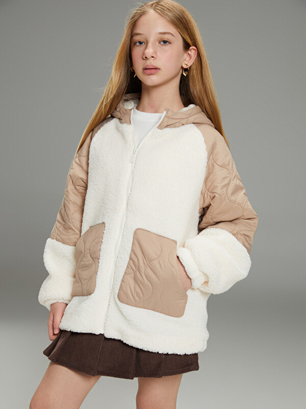 LCW Kids Hooded Girl's Plush Coat