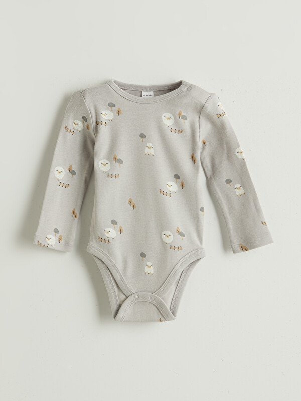 LCW baby Bisiklet Yaka Erkek Bebek Çıtçıtlı Body