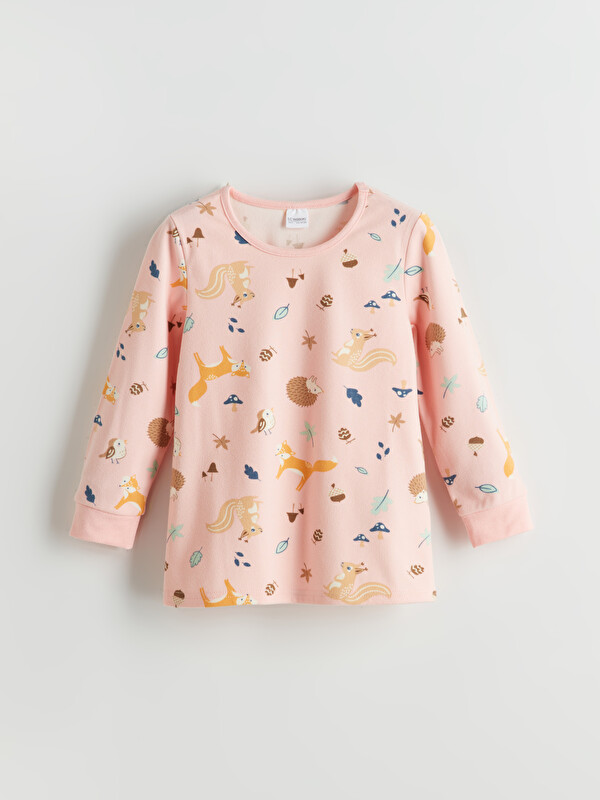 LCW Kids Desenli Kız Çocuk Pijama Üst
