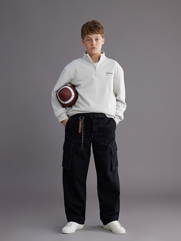 LCW Kids Loose Fit Erkek Çocuk Kargo Jean Pantolon