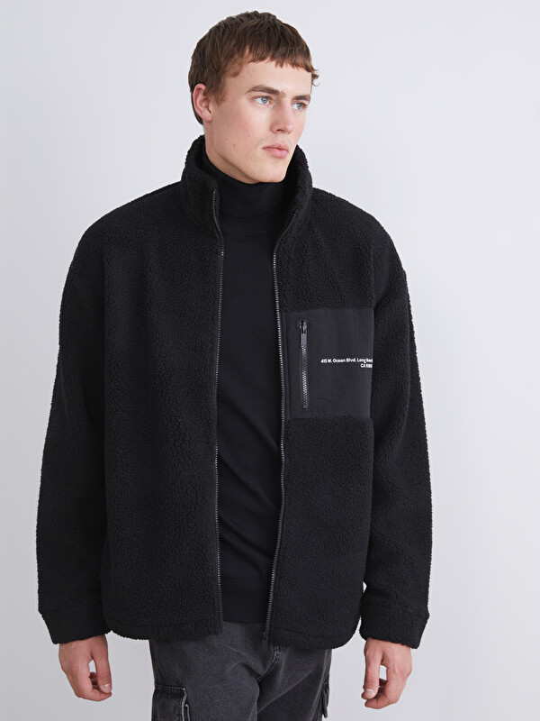 XSIDE Dik Yaka Uzun Kollu Pelüş Erkek Sweatshirt