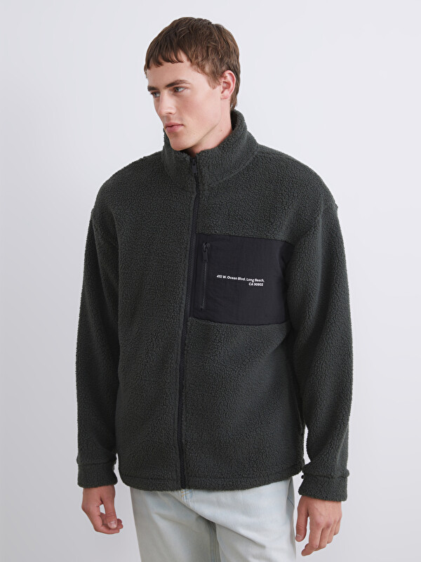 XSIDE Dik Yaka Uzun Kollu Pelüş Erkek Sweatshirt