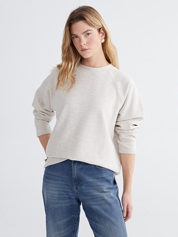 LCW Comfort Bisiklet Yaka Kadın Sweatshirt