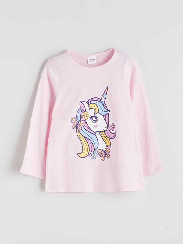 LCW Kids Lila Bisiklet Yaka Kız Çocuk Pijama Takım 2'li - W5AA54Z1