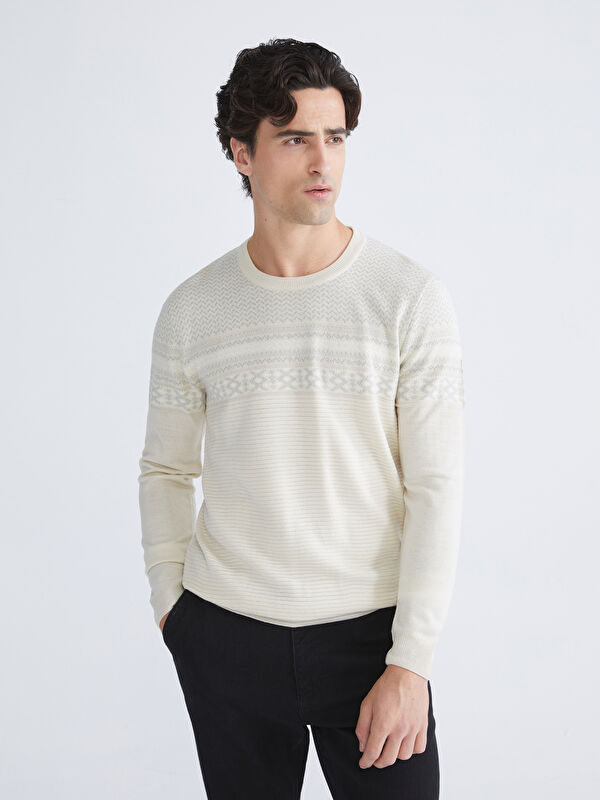 LCWAIKIKI Classic Crew Neck Long Sleeve Men's Tricot Sweater