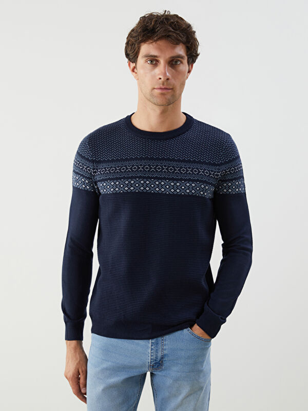 LCWAIKIKI Classic Crew Neck Long Sleeve Men's Tricot Sweater