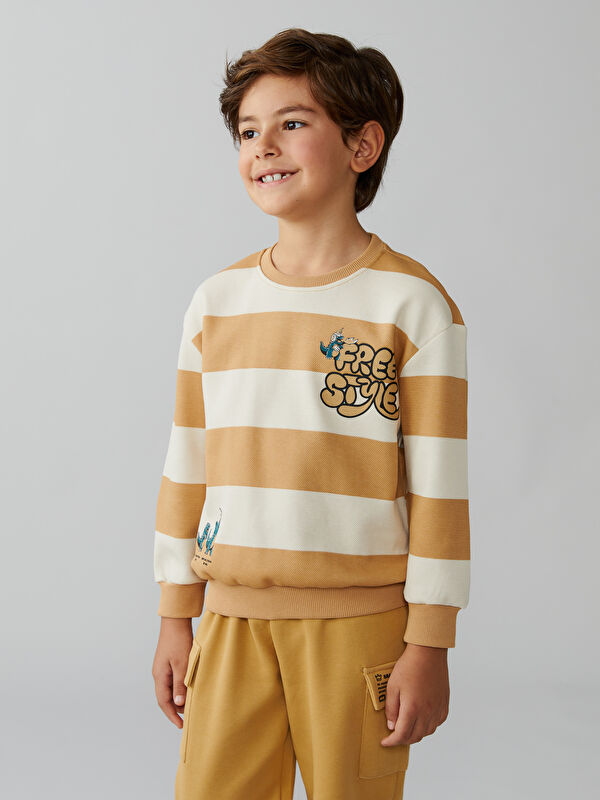 LCW Kids Crew Neck Printed Boys' Sweatshirt