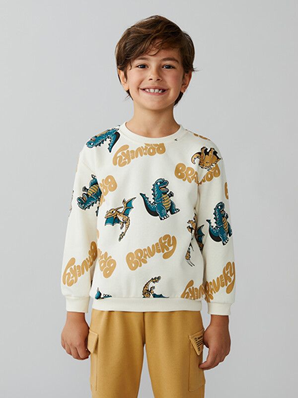 LCW Kids Baskılı Erkek Çocuk Sweatshirt