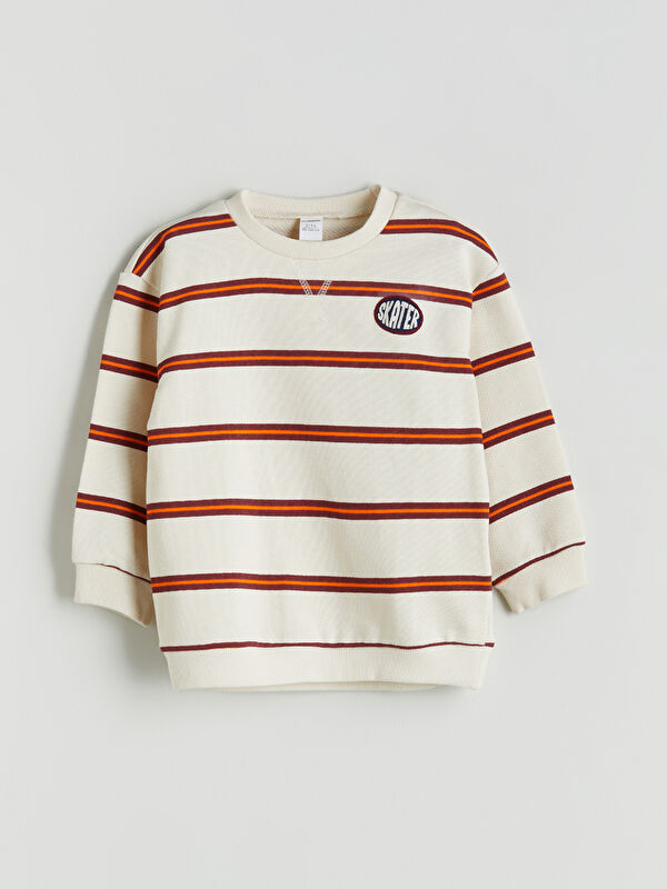 LCW Kids Crew Neck Striped Boys' Sweatshirt