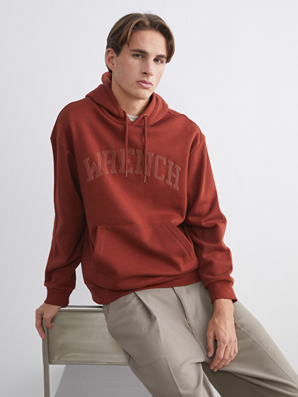 XSIDE Uzun Kollu Baskılı Erkek Kalın Hoodie
