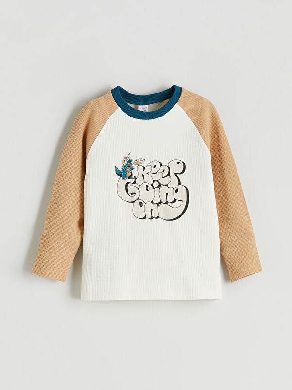LCW Kids Printed Waffle Boys' T-Shirt