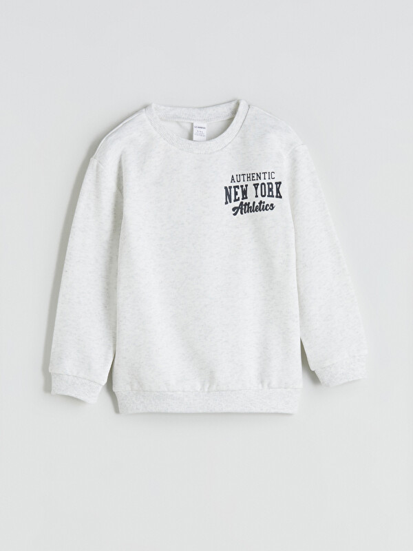 LCW Kids New York Baskılı Erkek Çocuk Kalın Sweatshirt