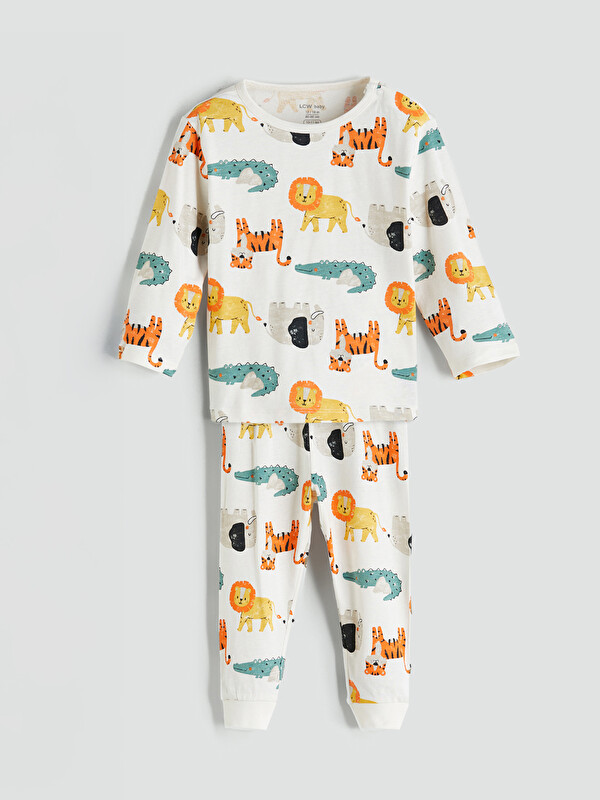 LCW baby Erkek Bebek Hayvan Desenli Pijama Takımı
