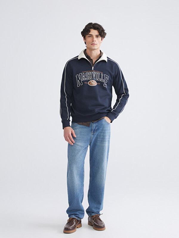 XSIDE Funnel Neck Men's Sweatshirt - W5AB82Z8-S2K - LC Waikiki