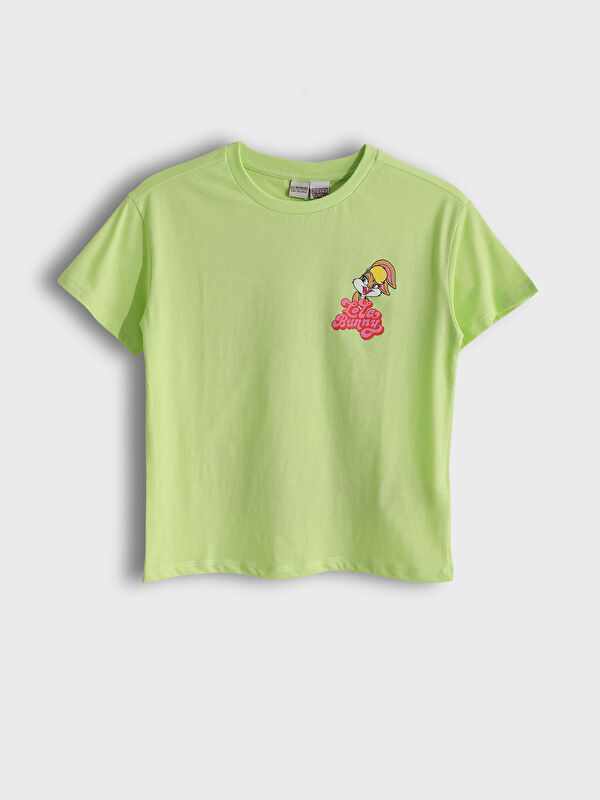 LCW Kids Crew Neck Lola Bunny Printed Girls' T-Shirt