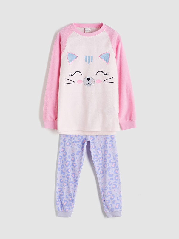LCW Kids Crew Neck Polar Girls' Pyjama Set