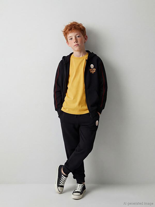 LCW Kids Beli Lastikli Galatasaray Baskılı Erkek Çocuk Jogger Eşofman Alt