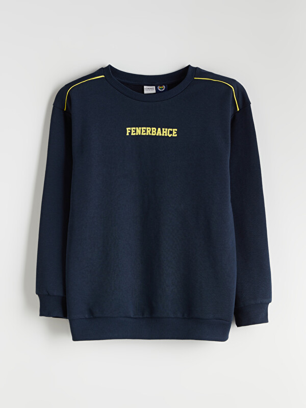 LCW Kids Bisiklet Yaka Fenerbahçe Baskılı Erkek Çocuk Sweatshirt