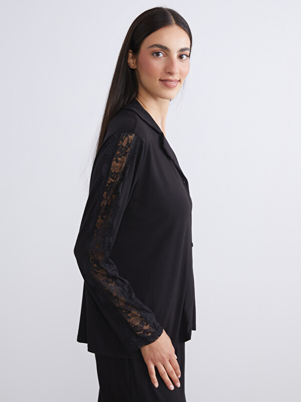 LCW DREAM Dantel Detaylı Kadın Pijama Üstü