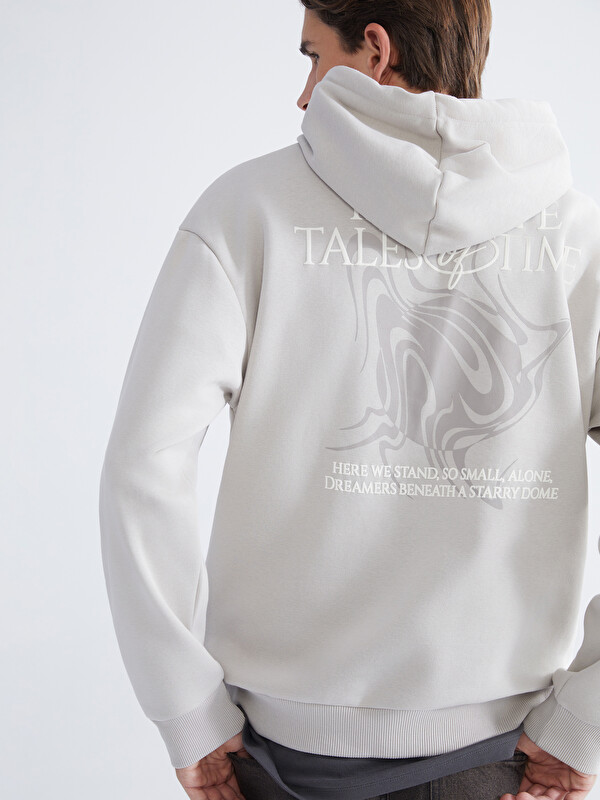 XSIDE Baskılı Erkek Kalın Hoodie
