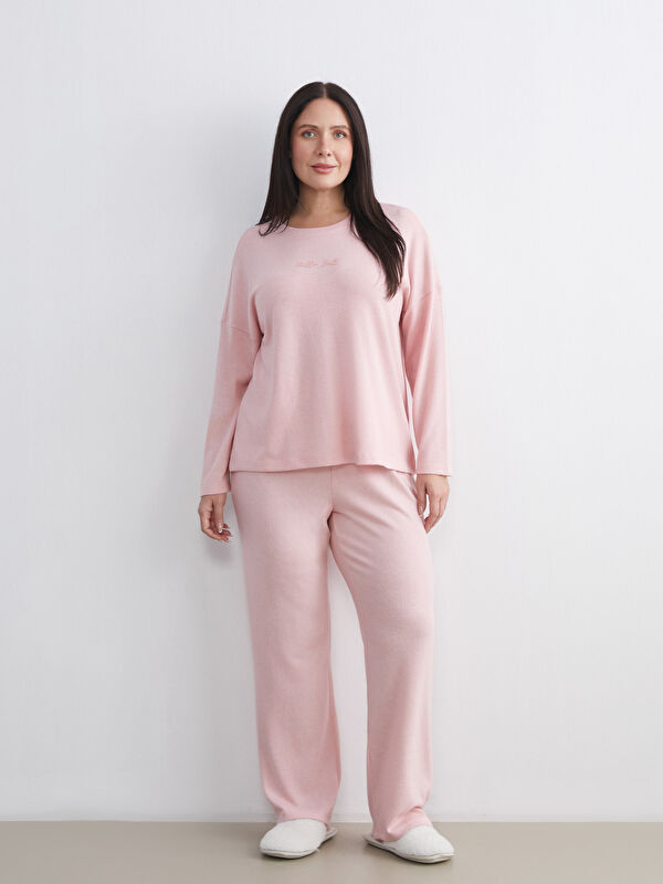 LCW DREAM Bisiklet Yaka Baskılı Kadın Pijama Takımı	